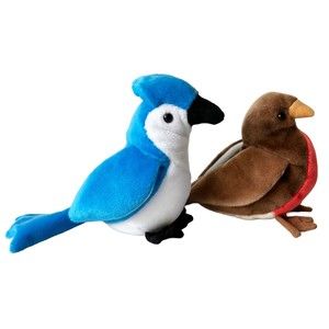 TY Early Robin & Rocket Blue Jay Beanie Baby 1997 Vintage Beanie Babies
